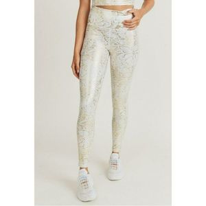 Cobra Snake print Gold Foil high-Rise Leggings